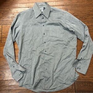 Savile row Classic Gray Striped Men's Dress Shirt